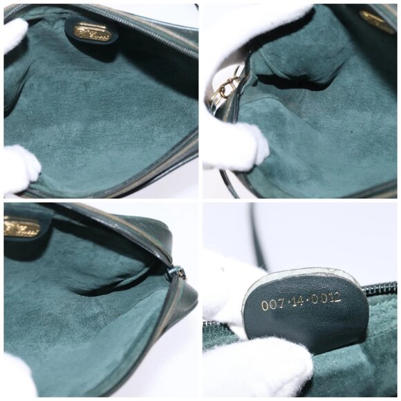 GUCCI Shoulder Bag Leather Green Gold Auth BA5602 - Picture 15 of 16